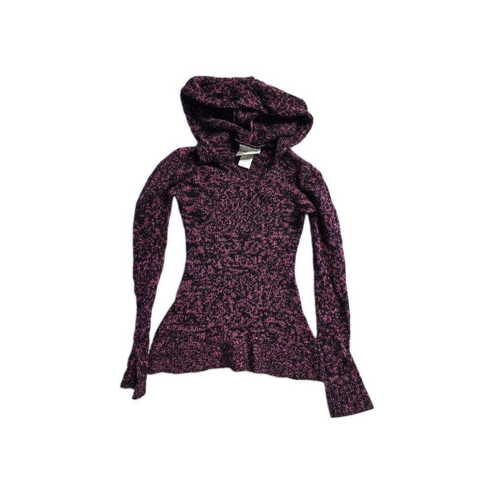 cherry stix sweater Girls Babydoll S 7/8 Knit Pink Black Hood Y2K